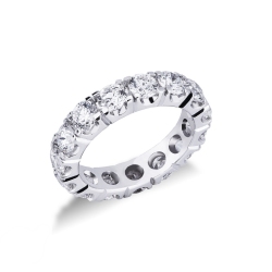 Bague Éternité Griffes en Or Blanc 18k avec Diamants