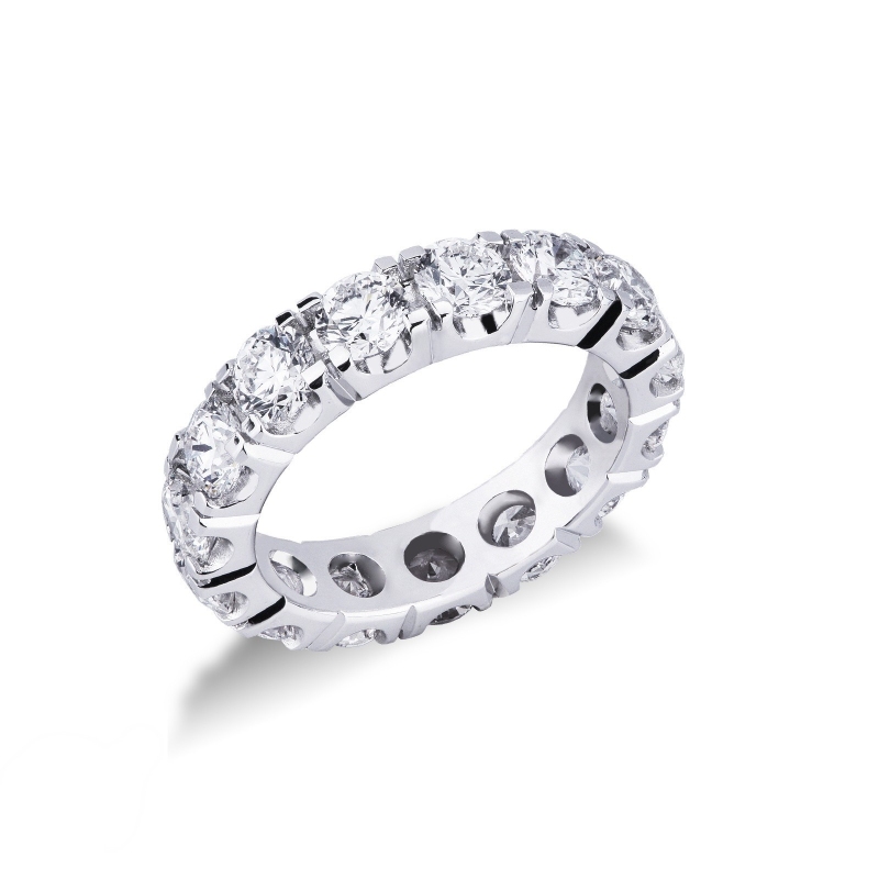 Bague Éternité Griffes en Or Blanc 18k avec Diamants