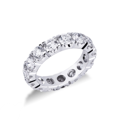 Bague Éternité Griffes en Or Blanc 18k avec Diamants