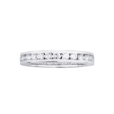 Anneau éternité diamants 0,05 ct or blanc 750