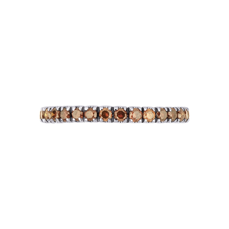 Bague Eternity en or blanc avec diamants cognac