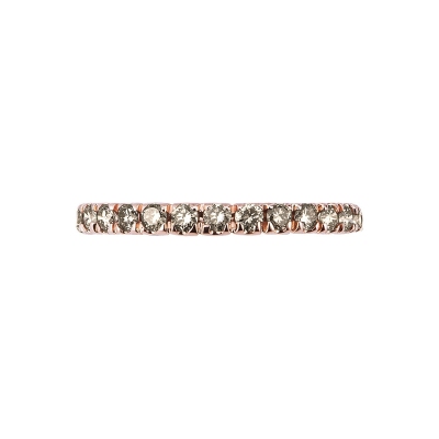 Bague Eternity griffes en or rose 18k avec diamants brown