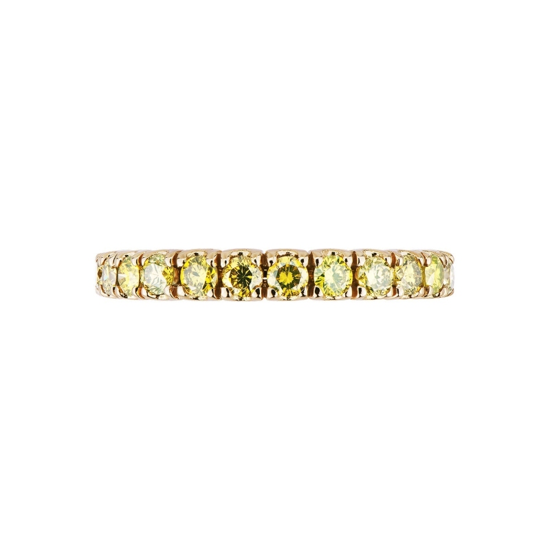 Bague rivière de diamants gold en Or Jaune 18k
