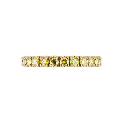 Bague rivière de diamants gold en Or Jaune 18k