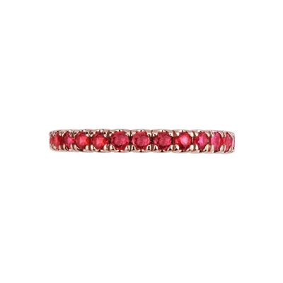 Bague or rose 18k rubis rouges style eternity