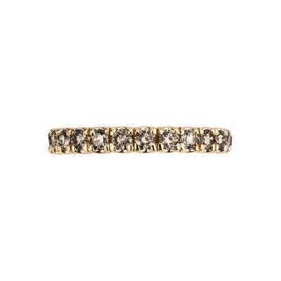 Bague Eternity 18k or jaune diamants brown