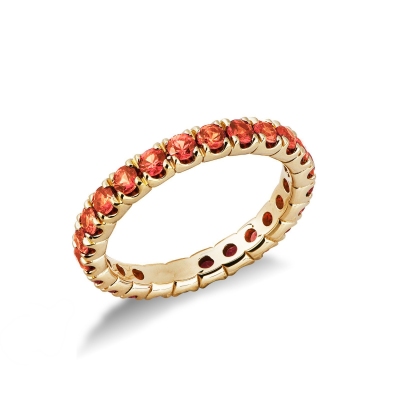 Bague d’Éternité or rose 18k saphirs orange