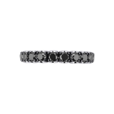 Bague Eternity en or blanc 18 carats sertie de diamants noirs 