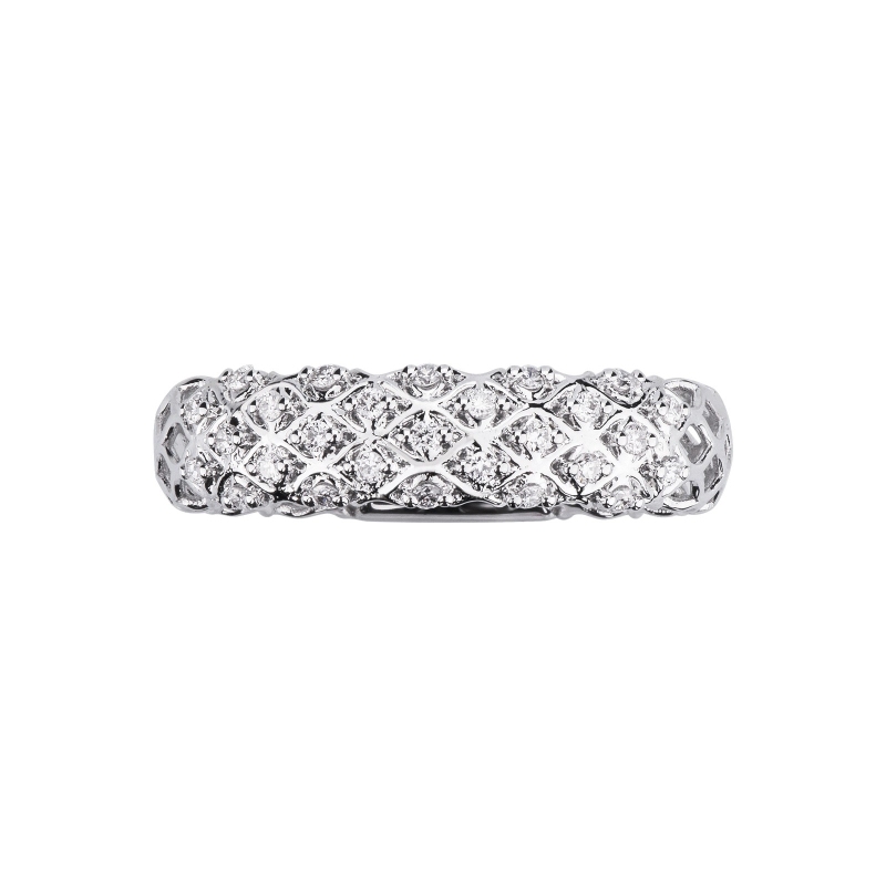 Bague en or blanc 18 carats avec diamants 