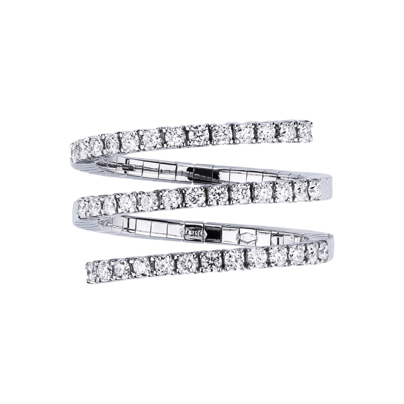 Bague en spirale en or blanc 18 carats et diamants