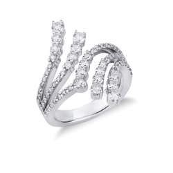Bague Graduée en or blanc 18k et diamants
