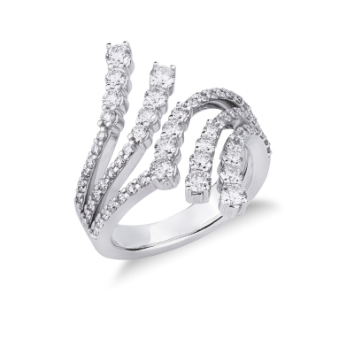 Bague Graduée en or blanc 18k et diamants