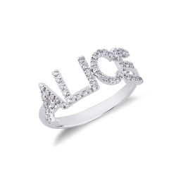 Bague personnalisée prénom  ALICE en diamants