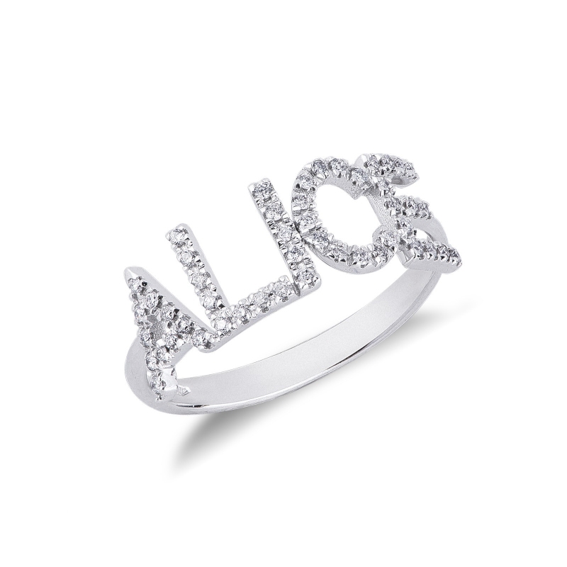 Bague personnalisée prénom  ALICE en diamants