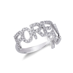 Bague personnalisée  FOREVER en diamants et or blanc 750