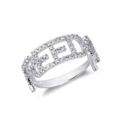 Bague personnalisée FREEDOM en or blanc et diamants 
