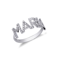 Bague personnalisée prénom  MARIA en diamants