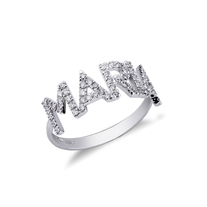 Bague personnalisée prénom  MARIA en diamants