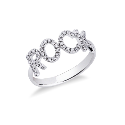 Bague personnalisée ROCK en diamants et or blanc