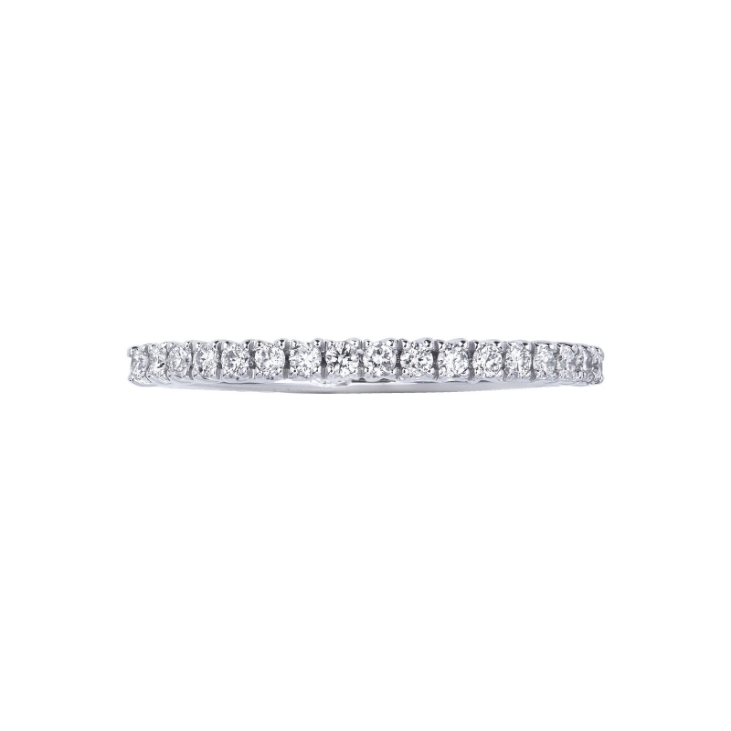 Bague alliance en or blanc 18k sertie diamants