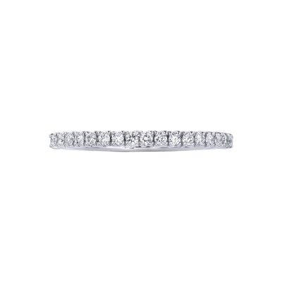 Bague alliance en or blanc 18k sertie diamants