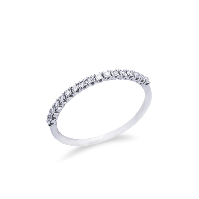 Bague alliance en or blanc 18k sertie diamants