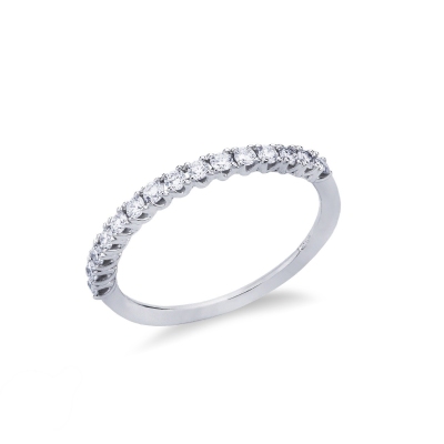 Bague alliance en or blanc 18 carats avec diamants