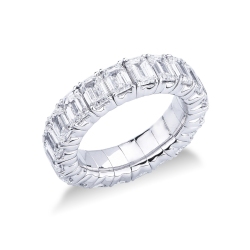 Bague en Diamants et en Or Blanc eternity Souple