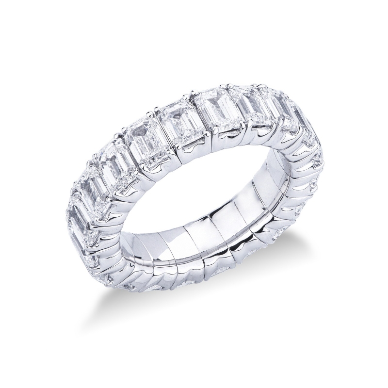 Bague en Diamants et en Or Blanc eternity Souple