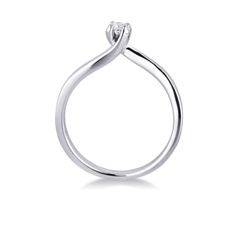 Bague solitaire 0.10 ct et or blanc 18k