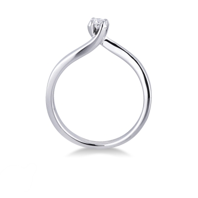 Bague solitaire 0.10 ct et or blanc 18k