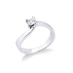 Solitaire femme en or blanc 18k et diamant 0.25 ct