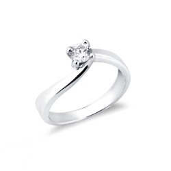 Solitaire diamant 0.30 ct en or blanc 18k
