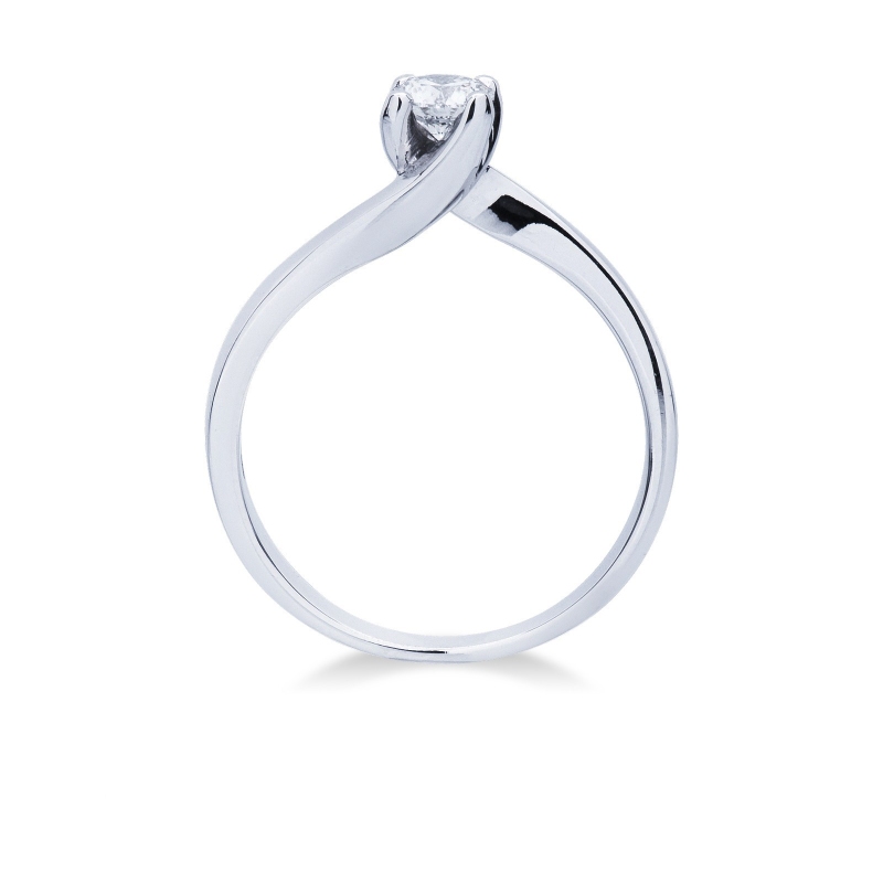 Solitaire avec diamant 0.35 ct en or blanc 18k