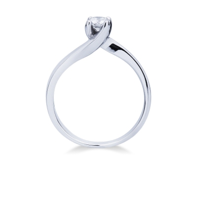 Solitaire avec diamant 0.35 ct en or blanc 18k