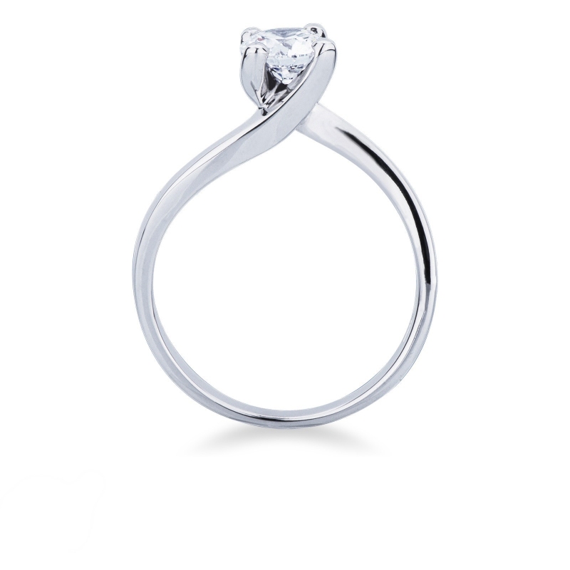 Bague solitaire diamant 0.70 ct  et or blanc 18k