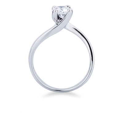 Bague solitaire diamant 0.70 ct  et or blanc 18k