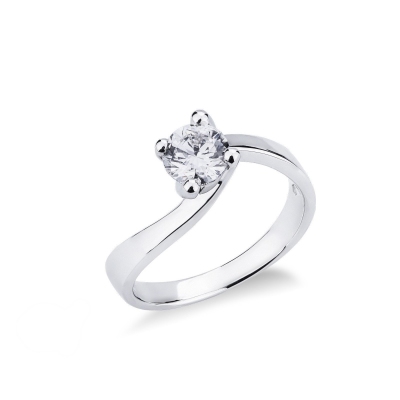 Bague solitaire diamant 0.70 ct  et or blanc 18k