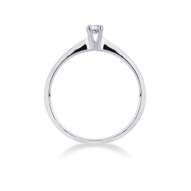 Bague de fiançailles or blanc 18k et diamant 0.10 ct