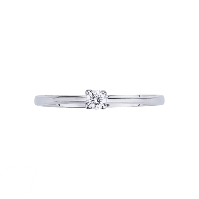 Bague de fiançailles or blanc 18k et diamant 0.10 ct