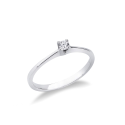 Bague de fiançailles or blanc 18k et diamant 0.10 ct