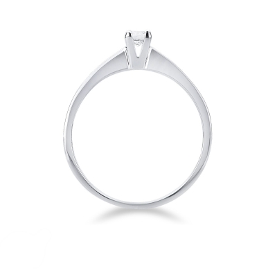 Bague de fiançailles en or blanc 18k et diamant 0.15 ct