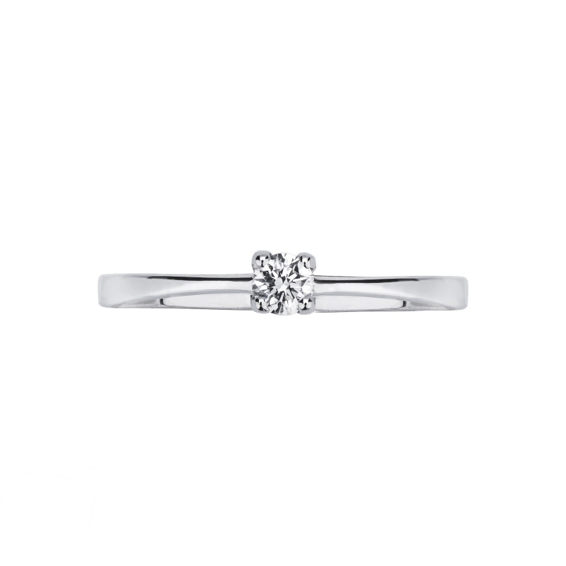 Bague de fiançailles en or blanc 18k et diamant 0.15 ct