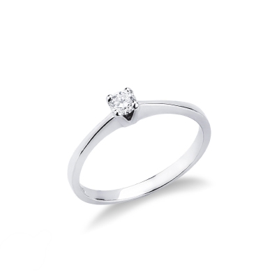 Bague de fiançailles en or blanc 18k et diamant 0.15 ct