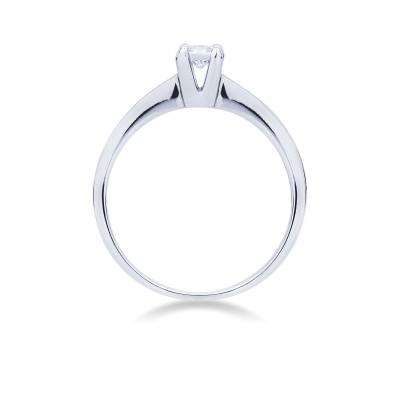 Solitaire en or blanc 18k avec diamant 0.20 ct