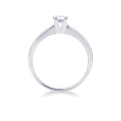 Solitaire en or blanc 18k et diamant 0.25 ct