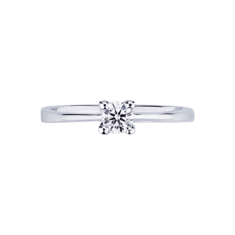 Solitaire en or blanc 18k et diamant 0.25 ct