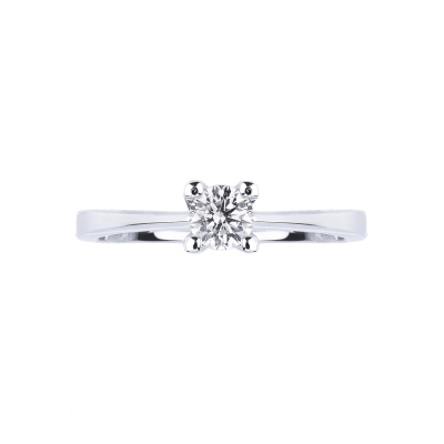 Bague solitaire avec diamant 0.30 ct en or blanc 18k 