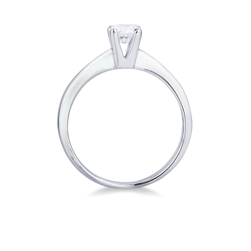  Bague solitaire en or blanc 18k à quatre griffes ct. 0,40