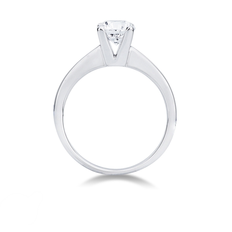 Bague solitaire linéaire en or blanc 18ct avec diamant 1 carat